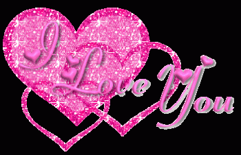 Pink Heart I Love You Animated Glitter Gif