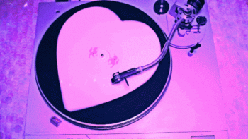 Pink Heart Shaped Record Animated Gif