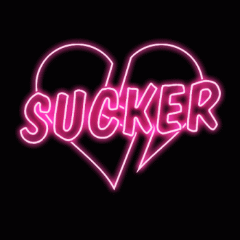 Pink Neon Broken Heart Sucker Animated Gif