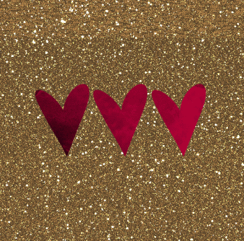 Pink Red Hearts On Gold Glitter Animated Gif