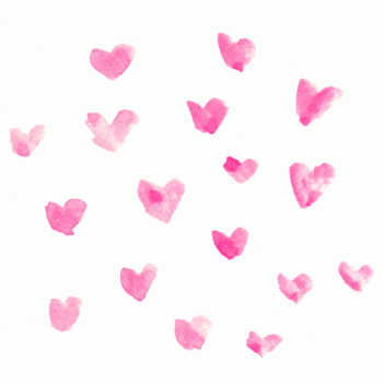 Pink Watercolor Hearts Pattern Beating Gif