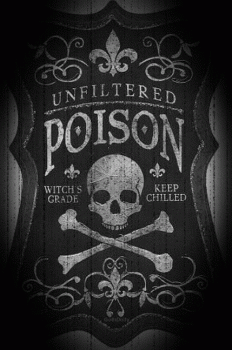Poison Bottle Label Retro Black White Animated Gif Love