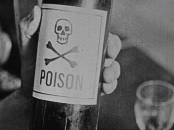 Poison Bottle Retro Black White Animated Gif Super