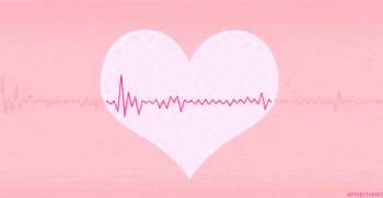 Pretty Pink Heart With Life Line Heartbeat Animated Gif