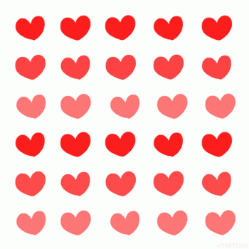 Red Hearts Beating Pattern Animated Gif