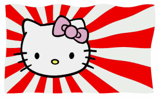 Rising Sun Hello Kitty Flag Waving Animated Gif Nice