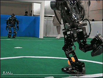 Robots Playing With Ball Animated Gif
