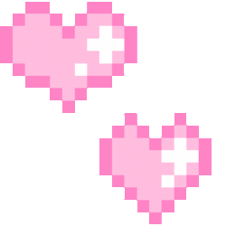 Rotating Pink Hearts Pixel Animated Gif