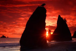 Sea Stacks Knife A Blood Red Sky HD Wallpaper For Free