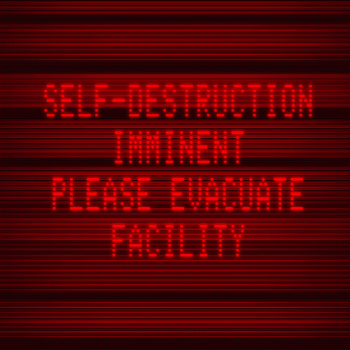 Self Destruction Imminent Please Evacuate Facility Sign Animated Gif