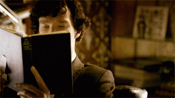 Sherlock Holmes Reading Book Animated Gif