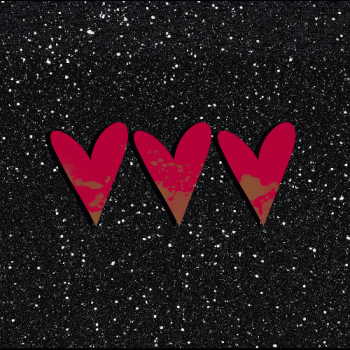 Super Pink Hearts On Black Glitter Animated Gif