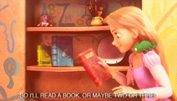 Tangled Rapunzel Singing Reading Books Animated Gif