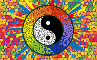 Ying Yang Colorful Mosaic Animated Gif
