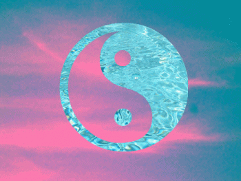 Ying Yang Sky Water Blue Pink Animated Gif