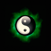 Animated Ying Yang Green Glow Hot