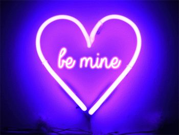 Be Mine Happy Valentine Heart Light Neon Animated Gif Hot