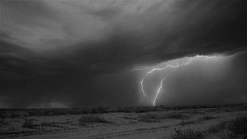 Black White Thundercloud Lighting Strikes Storm Animated Gif