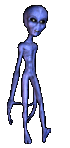 Blue Alien Walking Animation