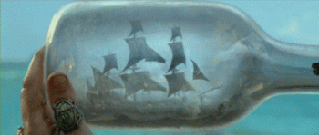 Gallion Ship In Bottle Animated Gif