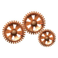 Gold Brass Gear Cogs Animated Love