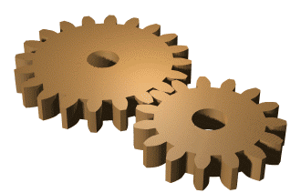 Gold Brass Gear Cogs Animated Super