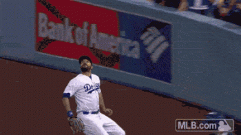 Great Catch And Fall Baseball Catch Animated Gif