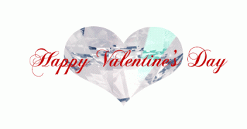 Happy Valelentines Day Diamond Heart Animated Gif Card