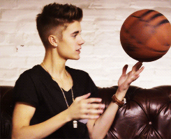 Justin Bieber Spinning Basketball Animated Gif