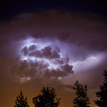 Large Storm Cloud Thunder Lighting Bolts Strike Animated Gif