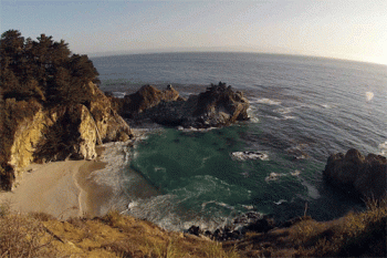 Ocean Cliff Waves Moving Animated Gif