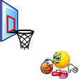 Playing Basketball Smiley Animated