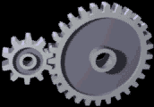 Silver Two Gear Cogs Animation Love
