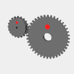Silver Two Gear Cogs Animation