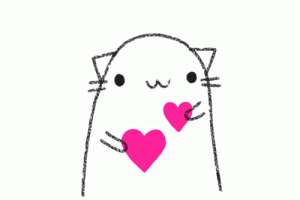 Super Cute Heart Kitty Illustration Valentine Animated Gif