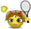 Tennis Girl Smiley Animated