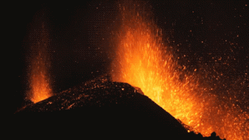 Volcano Lava Exploding Orange Animated Gif