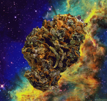 Weed Bud In Space Trippy Animated Gif