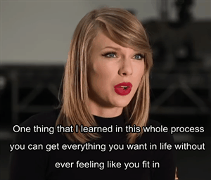 You Dont Have To Fit In Postitive Inspiration Quote Taylor Swift Gif
