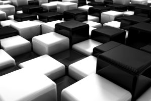Abstract Black And White Blocks Cubes Digital Art High Resolution iPhone Photograph
