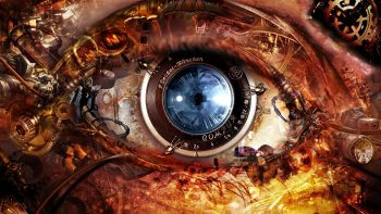 Abstract Eyes Futuristic Steampunk Clocks Gears Lens Cameras Cyberpunk Optics Time Mechanism