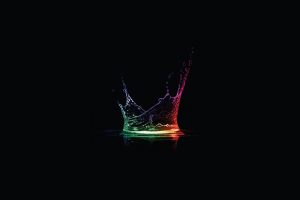 Abstract Multicolor Drop Black Background Splashes High Resolution iPhone Photograph