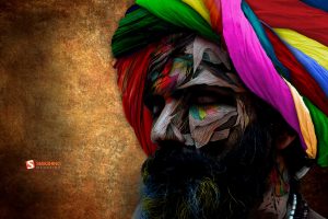 Abstract Multicolor Men India Beard Chromatic Turbans Neat Image For Free