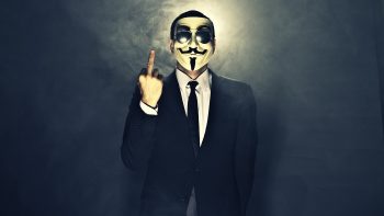 Anonymous Dark Horror Anarchy Mask Fuck Gesture Finger Colorful Photograph Free Get