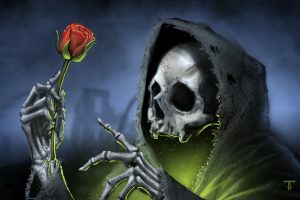 Dark Gothic Skull Skulls Reaper Grim Roses Rose Death Skeleton High Resolution iPhone Photograph