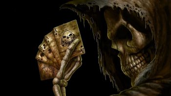 Dark Grim Reaper Horror Skeletons Skull Creepy Cards Games Poker Ace Spades