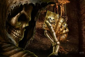 Dark Grim Reaper Horror Skeletons Skull Creepy Cards Games Poker Ace Spades F Neat Image For Free