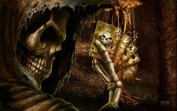 Dark Grim Reaper Horror Skeletons Skull Creepy Cards Games Poker Ace Spades F Neat Image For Free
