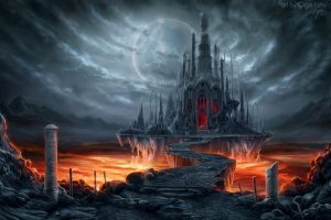 Fantastic World Gothic Castle Moon Fantasy