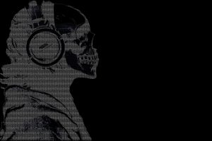 Headphones Skulls Black Dark Text Ascii Hackers Guy Get Neat Image For Free